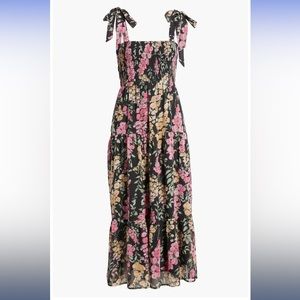 Floral Smocked Tie Strap Sundress - Sam Edelman , new with tags